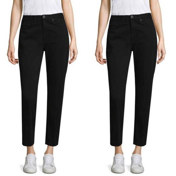 rag & bone HighRise Straight Leg Jeans Black Twill - Picture 4 of 7